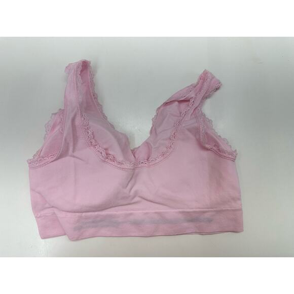 Womens Bra Size XXL Light Pink Lace Front CrissCross Staps Adjustable Padded New - Picture 6 of 9